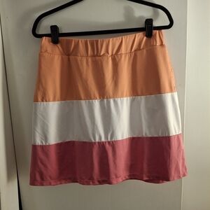 Court Haley Women's Colorblock Skort In Orange, White, and Pink
